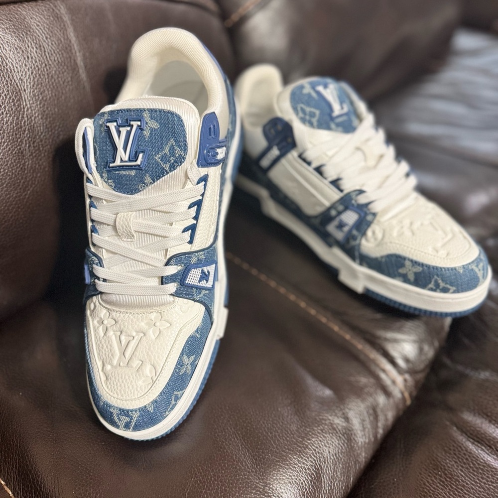 Louis Vuitton Monogram Blue and White Sneakers